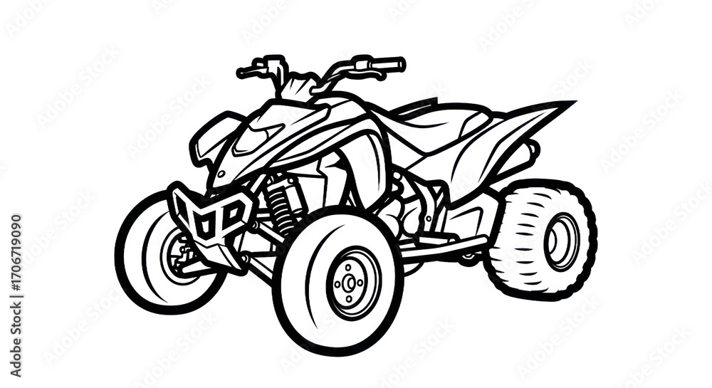 Fototapeta premium Outlined atv vehicle design