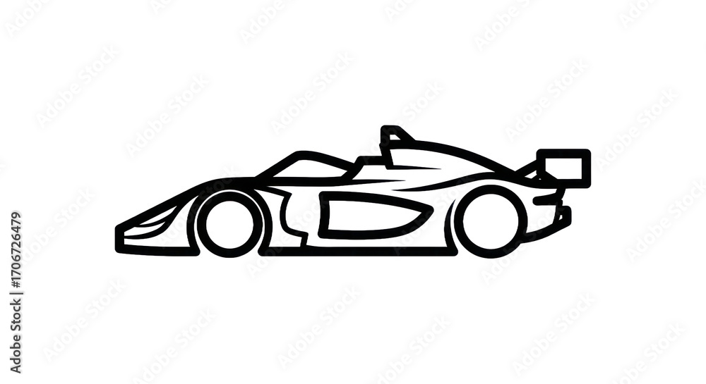 Obraz premium Racing car silhouette outline