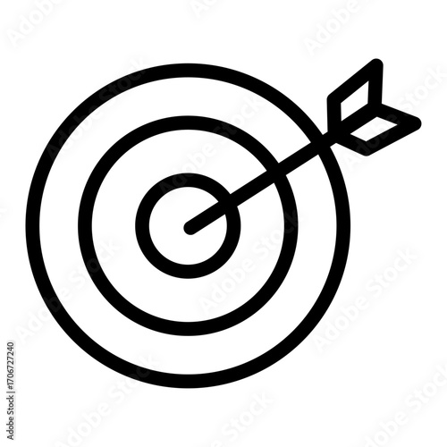 Target & Arrow Line Icon of Board Game Pieces Icon Set