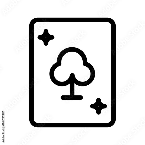 Ace of Spades Line Icon of Card Games Icon Set