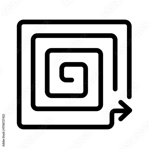 Maze Puzzle Line Icon of Puzzle Types Icon Set