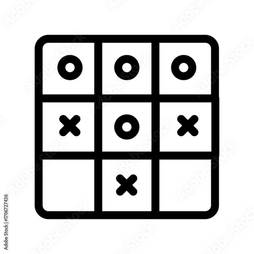 Tic Tac Toe Line Icon of Puzzle Types Icon Set