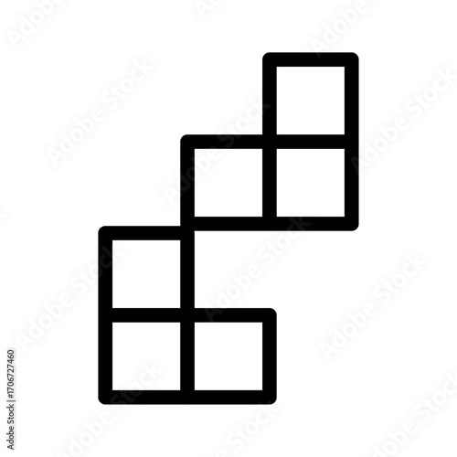 Tetris Puzzle Line Icon of Puzzle Types Icon Set