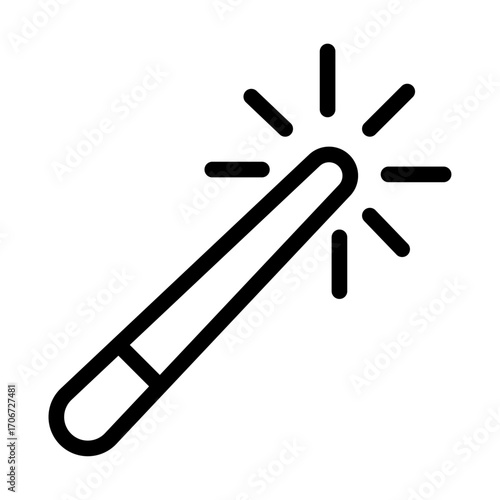 Magic Wand Line Icon of Tabletop RPGs Icon Set