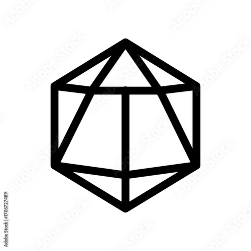 D20 Die Line Icon of Tabletop RPGs Icon Set
