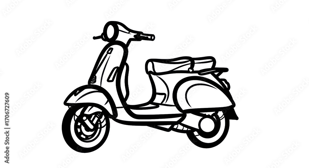 Fototapeta premium Scooter outline graphic design