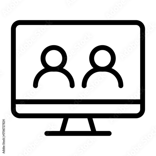 Online Matchmaking Line Icon of Multiplayer Gaming Icon Set