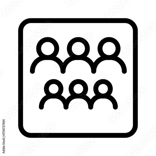 Massive Multiplayer Line Icon of Multiplayer Gaming Icon Set