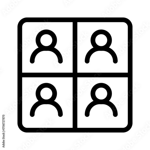 Split-Screen Multiplayer Line Icon of Multiplayer Gaming Icon Set