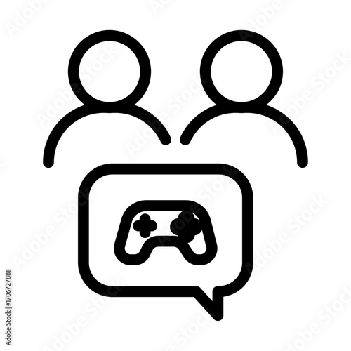 One Versus One Match Line Icon of Multiplayer Gaming Icon Set