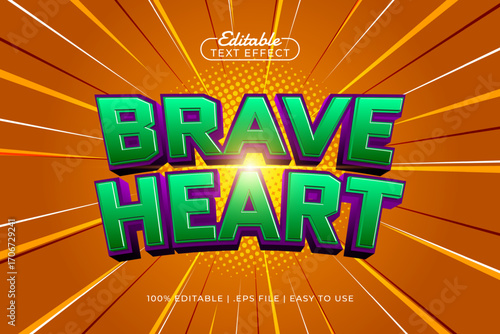 brave heart editable text effect