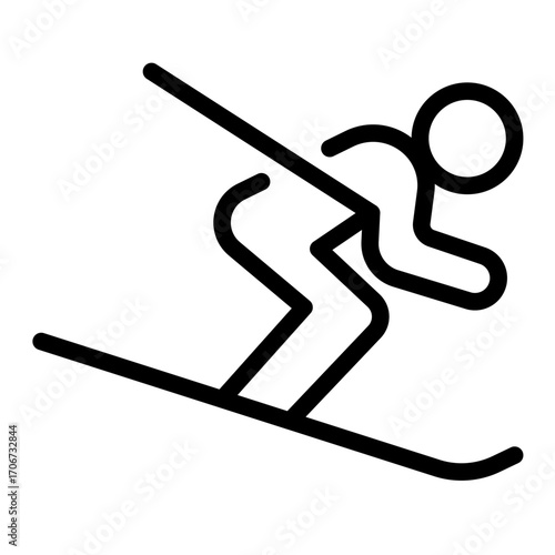 Winter Olympics Sports Line Icon of Winter Olympics Sports Icon Set