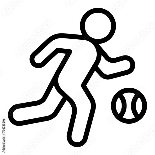 Tennis Line Icon of Amateur Sports Icon Set