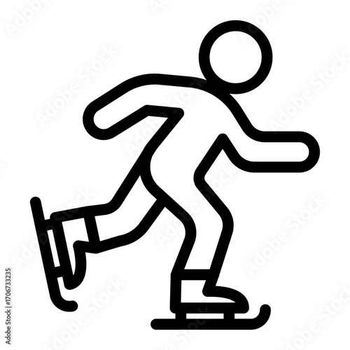 Ice Skating Line Icon of Amateur Sports Icon Set