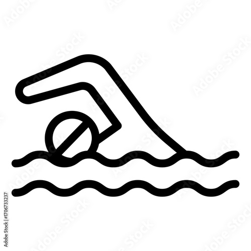 Swimming Line Icon of Amateur Sports Icon Set