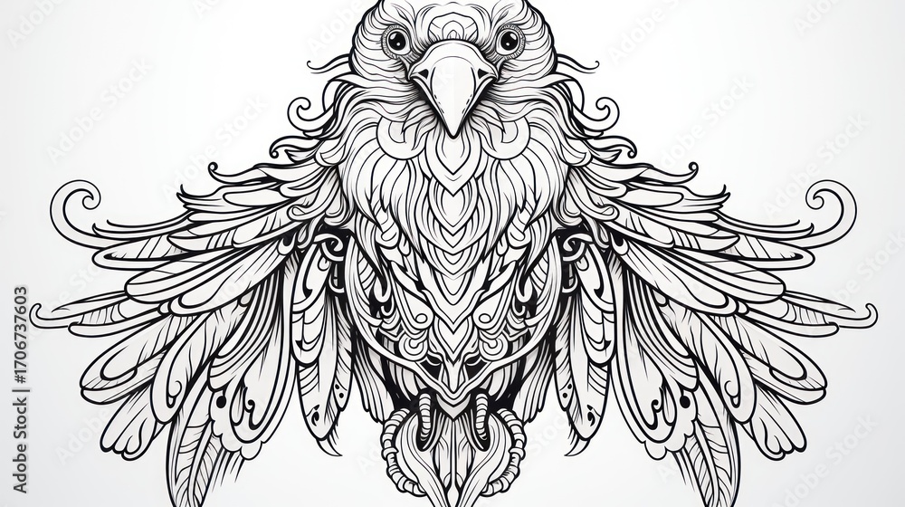 Obraz premium Ornate bird illustration