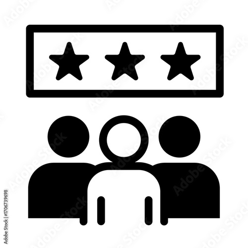 Audience Ratings Line Icon of Fan & Audience Icon Set