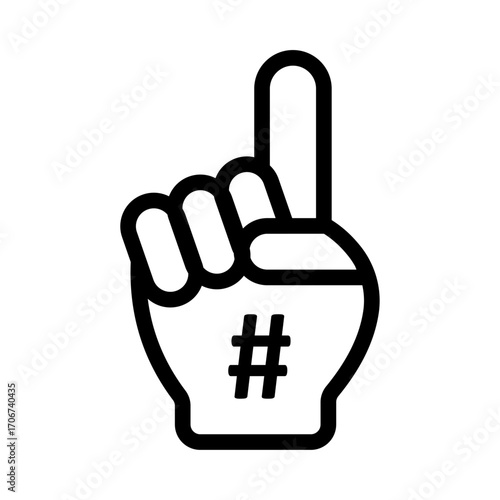 Foam Finger Line Icon of Sports Merchandising Icon Set