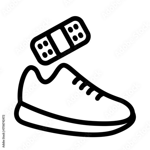 Foot Injury Line Icon of Sports Injuries Icon Set