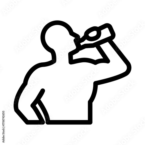 Hydration & Sports Drink Line Icon of Nutrition for Athletes Icon Set