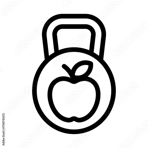 Fitness Nutrition Plan Line Icon of Nutrition for Athletes Icon Set