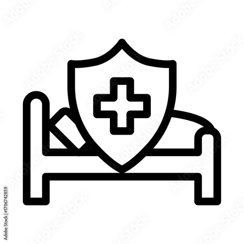 Sleep Recovery Bed Line Icon of Sleep & Recovery Icon Set