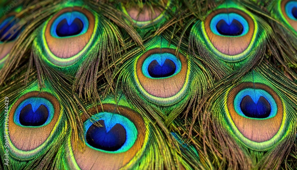 Obraz premium Peacock feather detail closeup