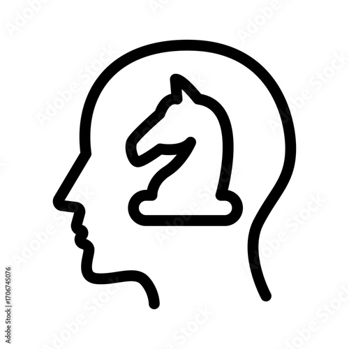 Strategic Thinking Line Icon of Strategy Games Icon Set