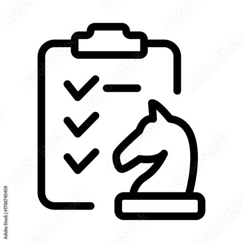Strategic Checklist Line Icon of Strategy Games Icon Set