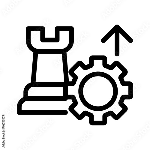 Castle Upgrade Line Icon of Strategy Games Icon Set