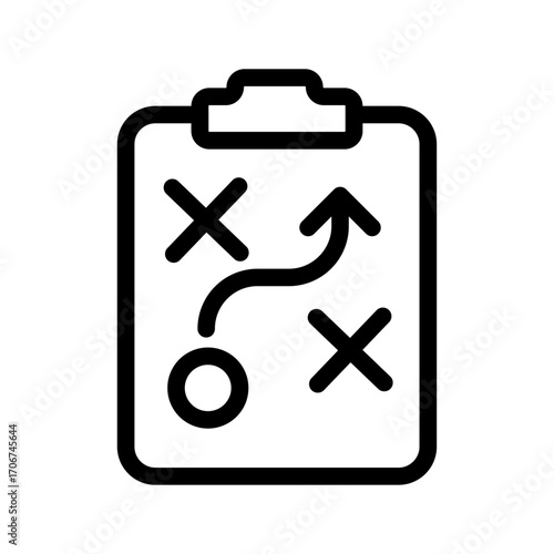 Tactic Sheet Line Icon of Strategy Games Icon Set