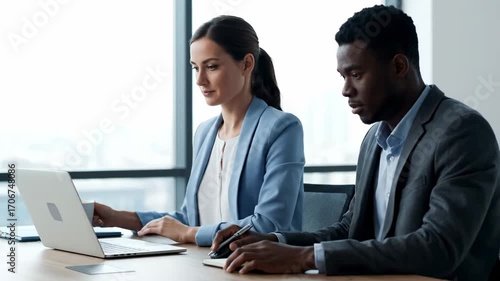 Wallpaper Mural Adults attending virtual training session laptops cinematic UHD EdTech corporate learning stock footage. mature student digital education notebook filmic ultra high definition Torontodigital.ca