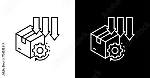 Production Efficiency White Icon Set Design