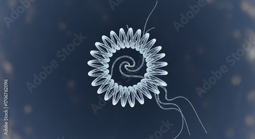 Abstract microscopic spiral organism illustration for science or medicine