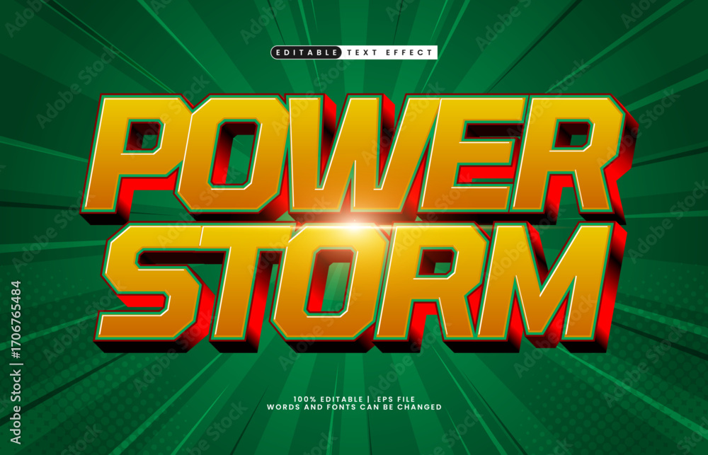 Obraz premium power storm editable text effect