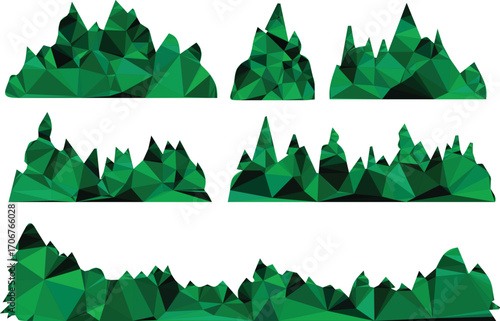 Geometric green mountain peaks mountains abstract