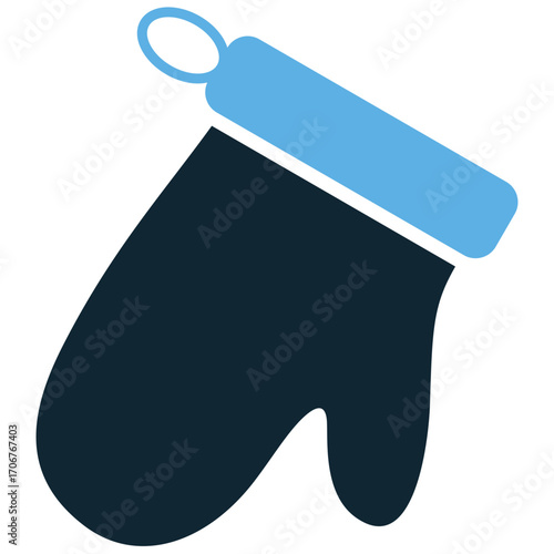 Oven glove icon vector. Ideal for baking, cooking, and kitchen safety themes. A simple, clear symbol representing a common tool used to handle hot items.