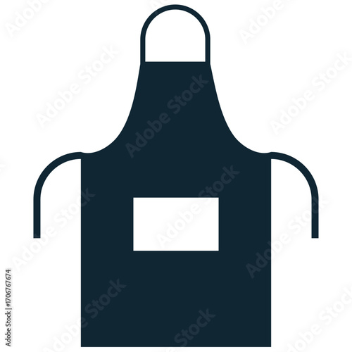Apron icon vector. Perfect for cooking, baking, and kitchen themes. A simple, clear symbol representing a common garment worn by a cook or chef.