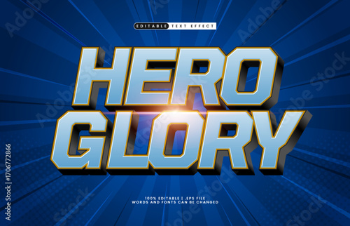 hero glory editable text effect