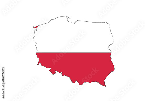 Polands flagcolored shape