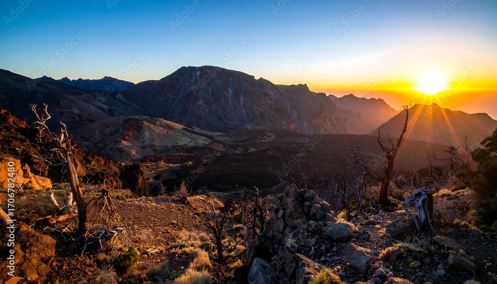 Obraz premium Mountain sunset panorama (5)