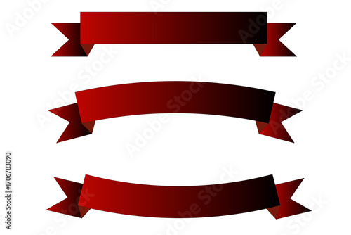Free Download Set of Red Ribbon Banners Isolated on White Background Vector Illustration - GFXLoad