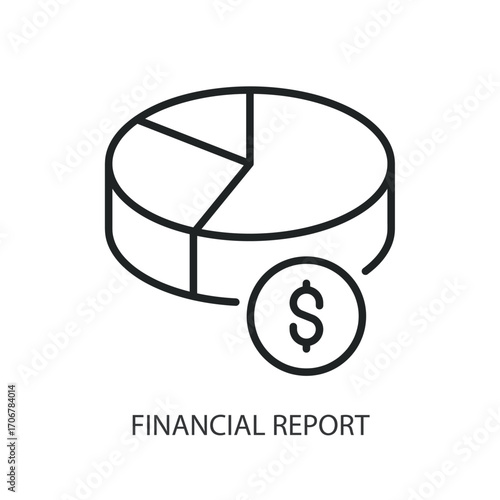 Financial report thin line vector icons.