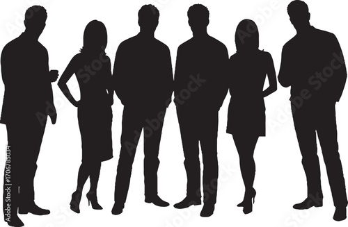 Business Professionals Silhouettes Standing Group