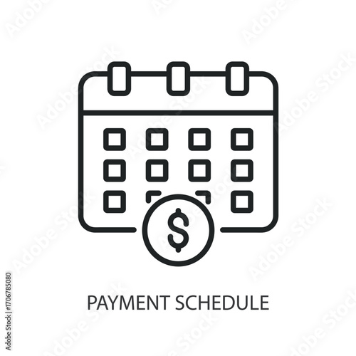 Payment schedule thin line vector icons.