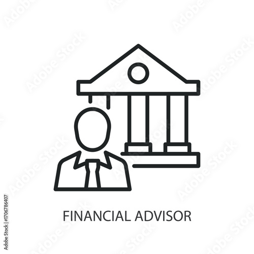 Financial advisor thin line vector icons.