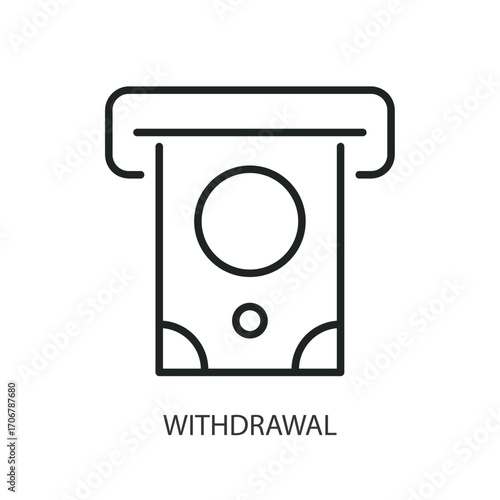 Withdrawal thin line vector icons.