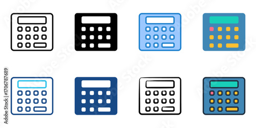Calculator icon set multiple style collection 
