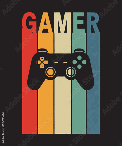 Cartoon pixel video game controller symbol icon design for a music or art game
