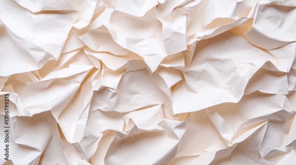 Obraz premium Crumpled white paper texture background